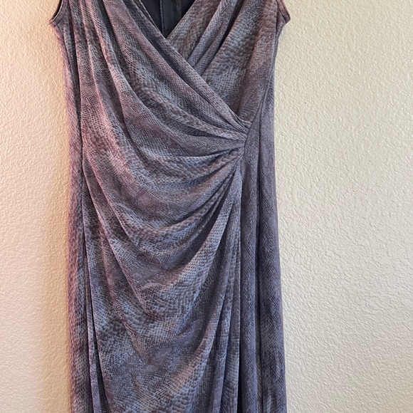 Tadashi Shoji Beautiful Purple/Gray Snake Print Drape Dress - Picture 8 of 11
